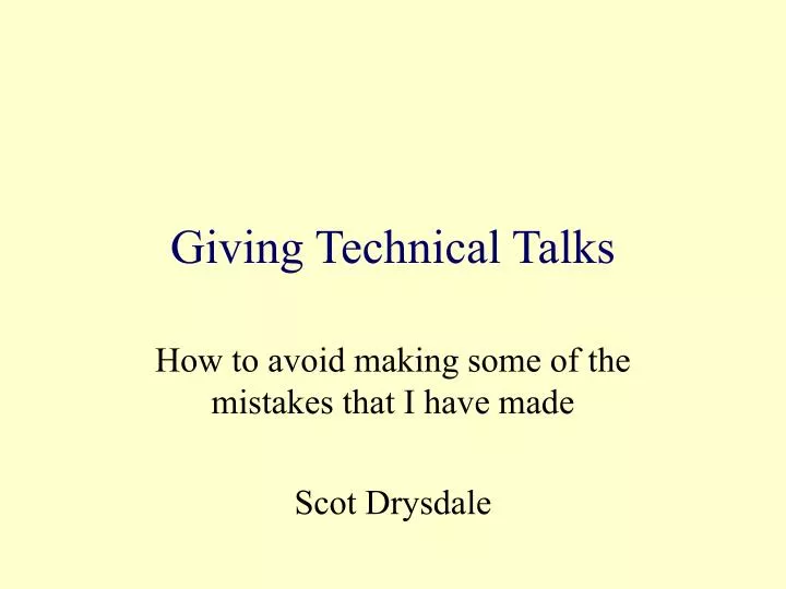 giving technical talks