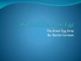 Horton Hatches an Egg: