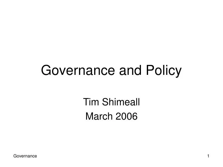 governance and policy