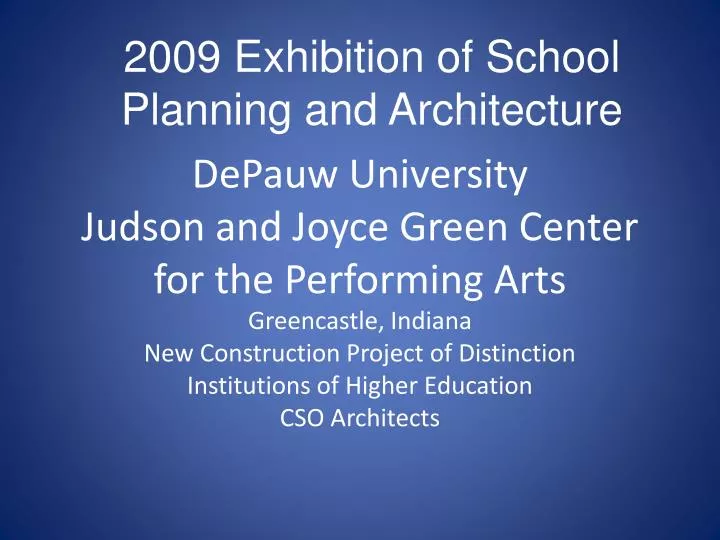 depauw university judson and joyce green center for the performing arts