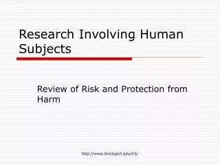 Research Involving Human Subjects