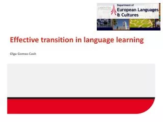 Effective transition in language learning