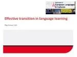 Effective transition in language learning - slide 1