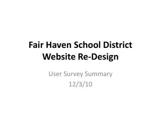 Fair Haven School District Website Re-Design