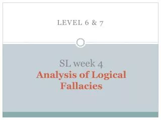 SL week 4 Analysis of Logical Fallacies