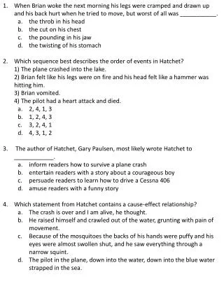 5.	 Brian remembered that when the pilot had the heart attack, _____________________.