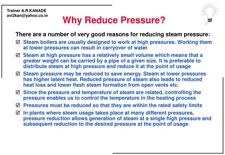 why reduce pressure