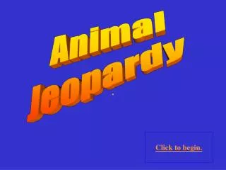 Animal Jeopardy