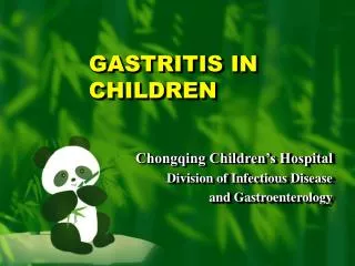 GASTRITIS IN CHILDREN