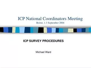 ICP National Coordinators Meeting Beirut, 1-3 September 2004