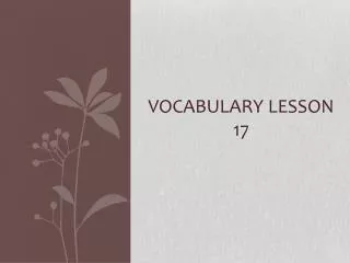 Vocabulary Lesson 17