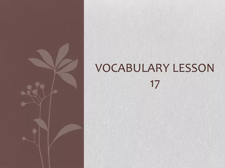 vocabulary lesson 17