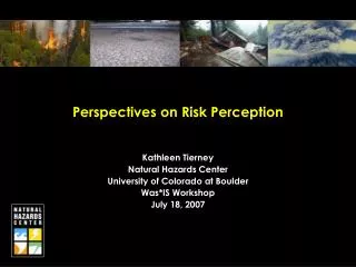 Perspectives on Risk Perception