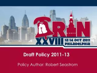Draft Policy 2011-13