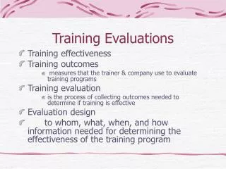 Training Evaluations