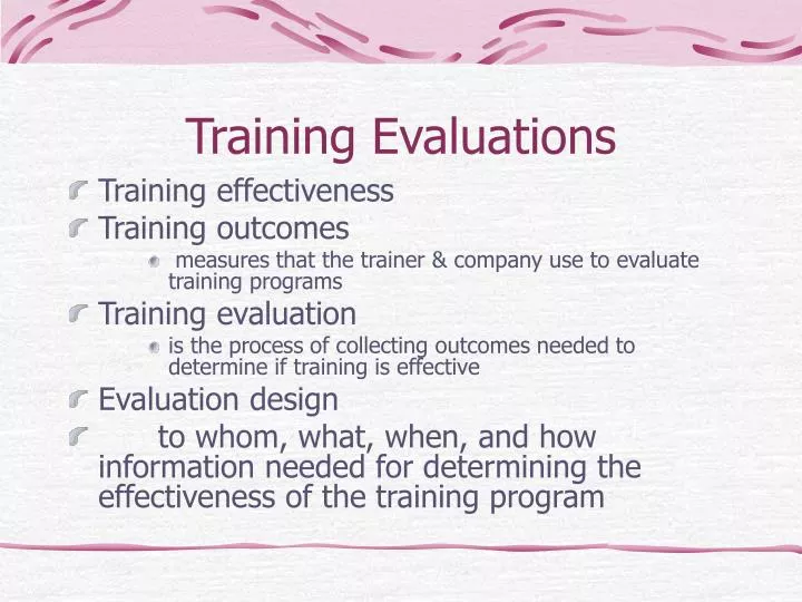 training evaluations