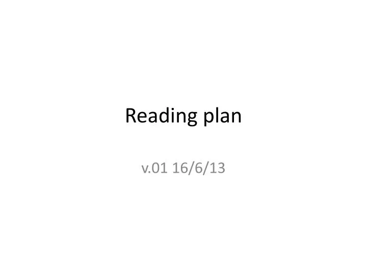 reading plan