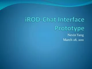 iROD -Chat Interface Prototype