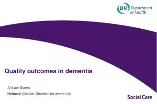 Quality outcomes in dementia