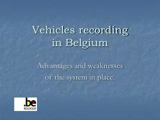 Vehicles recording in Belgium