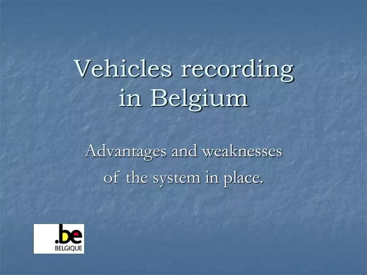 vehicles recording in belgium