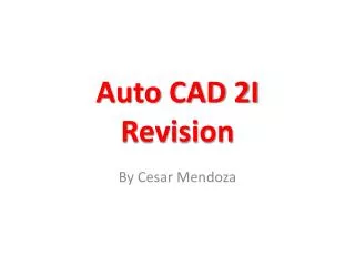 Auto CAD 2I Revision