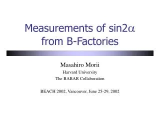 Measurements of sin2 a from B-Factories