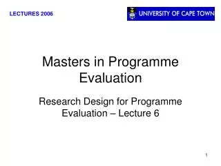 Masters in Programme Evaluation