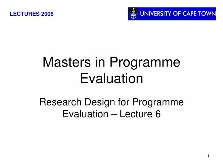 masters in programme evaluation