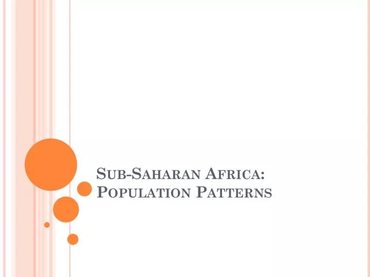 sub saharan africa population patterns