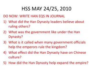 HSS MAY 24/25, 2010