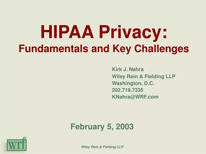 hipaa privacy fundamentals and key challenges