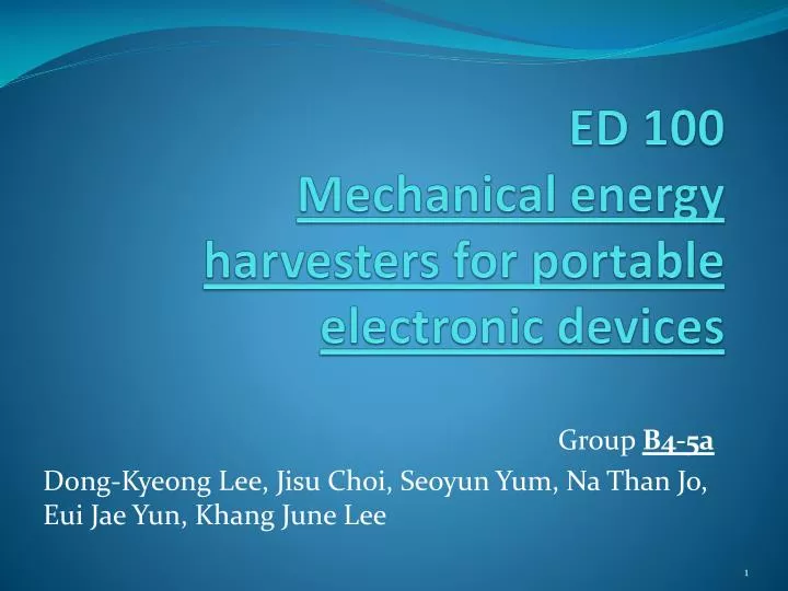 ed 100 mechanical energy harvesters for portable electronic devices
