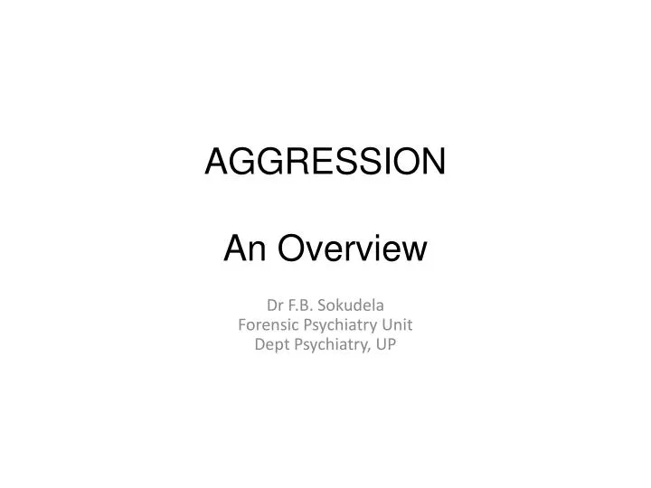 aggression an overview