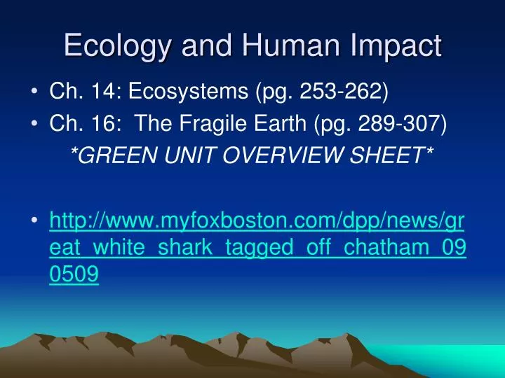 ecology and human impact