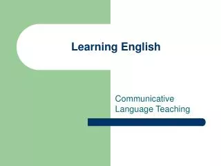 Learning English