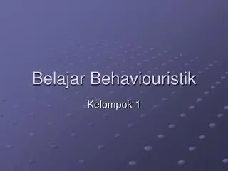 belajar behaviouristik