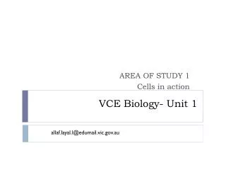 VCE Biology- Unit 1