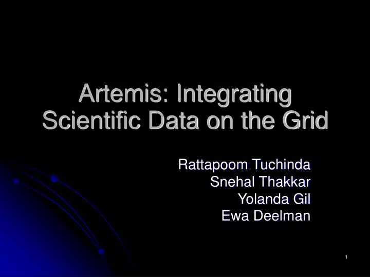 artemis integrating scientific data on the grid