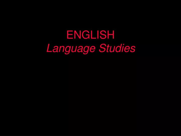 english language studies