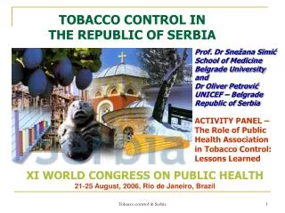 TOBACCO CONTROL IN THE REPUBLIC OF SERBIA