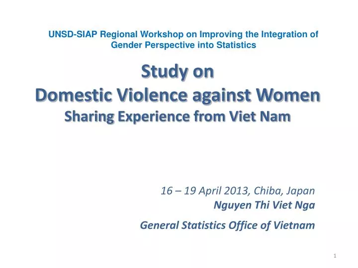 study on domestic violence against women sharing experience from viet nam