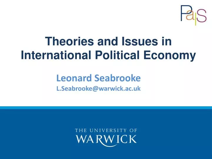 leonard seabrooke l seabrooke@warwick ac uk