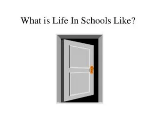 What is Life In Schools Like?
