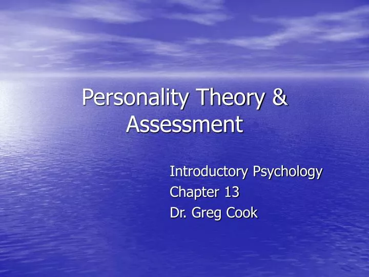 personality theory assessment