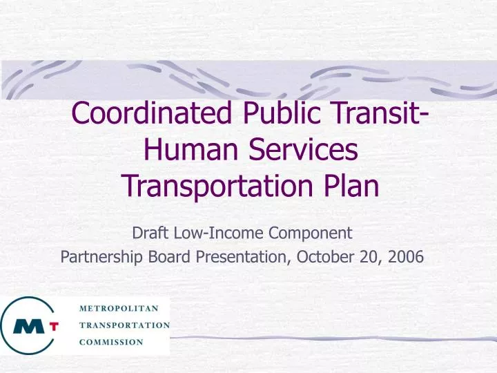 coordinated public transit human services transportation plan