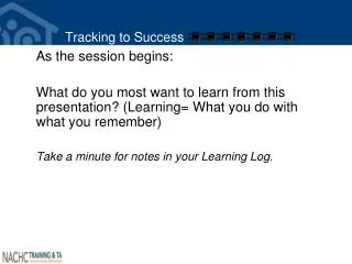 tracking to success