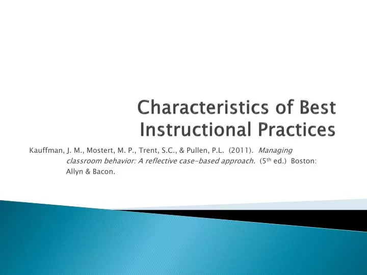 characteristics of best instructional practices