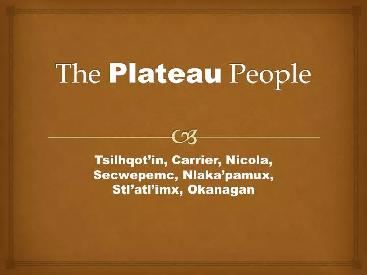 the plateau people