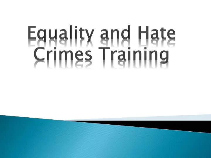 equality and hate crimes training